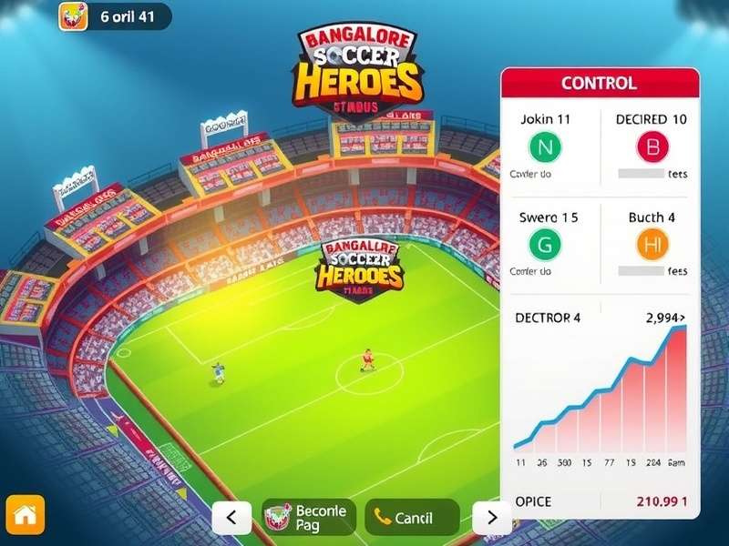 Bangalore Soccer Heroes gameplay screenshot showing Indian stadium